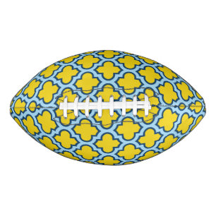 Ballon De Foot Trellis jaune et bleu bébé, treillis, Quatrefoil