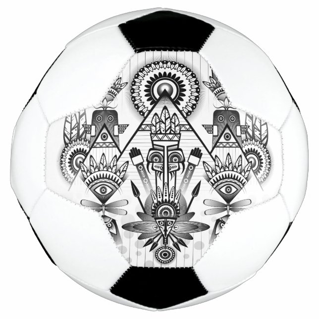 Ballon De Foot Tribal autochtone Abstrait (Devant)