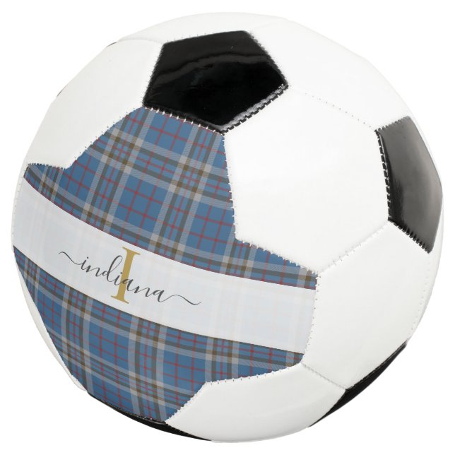 Ballon De Foot Typographie de script de monogramme plaqué Tartan  (3/4)