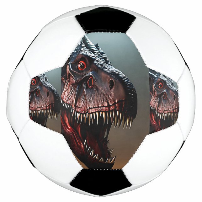 Ballon De Foot Tyrannosaurus Rex Face d'horreur, Soccerball (Devant)