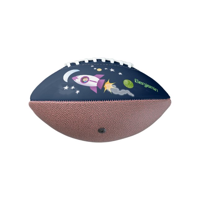Ballon De Foot Un adorable vaisseau-fusée dans l'espace dessin an (Tourné à 270°)