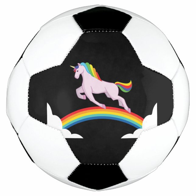 Ballon De Foot Unicorne avec arc-en-ciel (Devant)