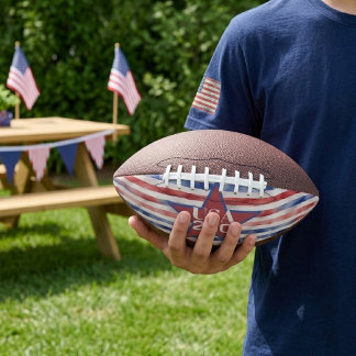 Ballon De Foot USA 250 ans Anniversaire Aquarelle Rouge Bleu Blan