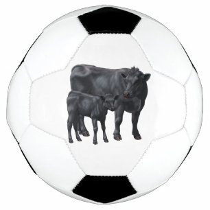 Ballon De Foot Vache Angus Noire et veau mignon