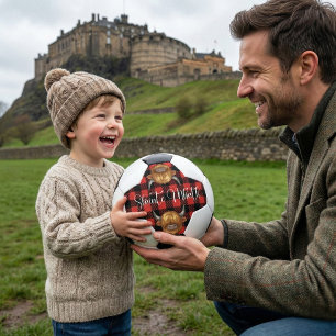 Ballon De Foot Vache des Highlands Écossais Tartan Rouge, Cadea