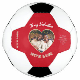 Ballon De Foot Valentine's Day Red Personalized Heart Photo