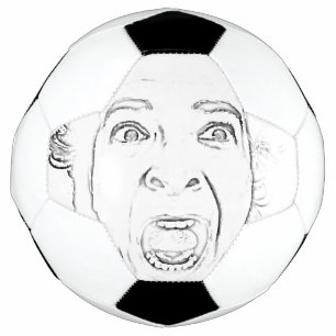 Ballon De Foot Vielle Dame Effrayée hurlant Face Hilarieuse