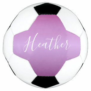 Ballon De Foot Violet violet et script blanc personnalisé