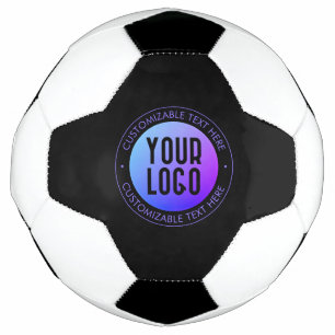 Ballon De Foot Votre logo & moderne bleu & violet Ombre dégradant