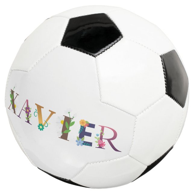 Ballon De Foot XAVIER Prénom Élégant Brodé (3/4)