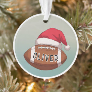 Ballon de Football avec Chapeau de Santa Rouge Nom