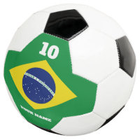 Ballon de football avec drapeau brésilien et nom d