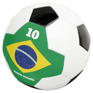 Ballon de football avec drapeau brésilien et nom d