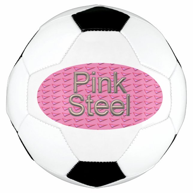 Ballon de football en acier rose (Devant)