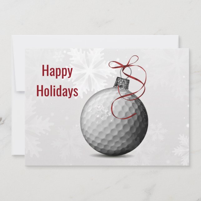 ballon de golf ornement de vacances Cartes de voeu (Devant)