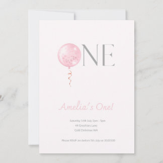Ballon de premier anniversaire Invitation d'annive