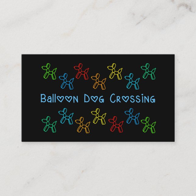 Ballon Dog Crossing Business Cards Visitenkarte (Vorderseite)