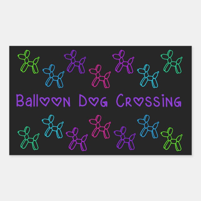 Ballon Dog Crossing Stickers (Vorderseite)