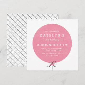 Ballon Einladung zum Geburtstag - Rose