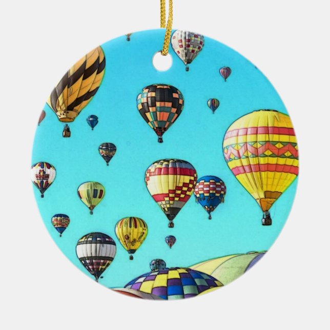 Ballon-Fiesta-nicht Luft-Ballone Keramik Ornament (Vorne)