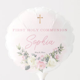 Ballon Gonflable Balle de première communion rose pour fille