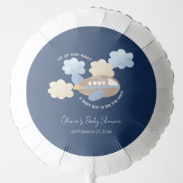 Ballon Gonflable Envol Aquarelle Avion Garçon Baby Shower