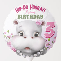 Hippo rose florale fille anniversaire