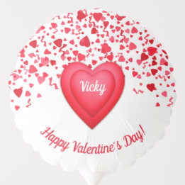 Ballon Gonflable Saint Valentin Coeurs de Confetti Rouge Personnali