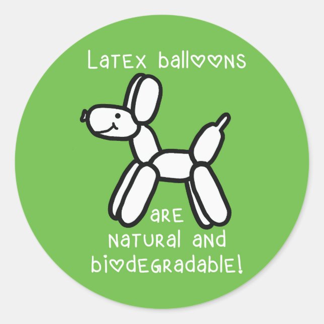 Ballon Hund: Latex ist Naturkleber Runder Aufkleber (Vorderseite)