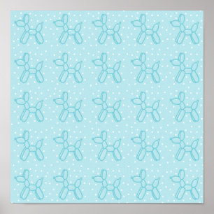 Ballon Hunde in Aquamarin auf Pastel Aquamarin Blu Poster