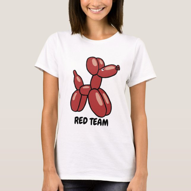 Ballon-Hundeentwurf des Spaßes roter T-Shirt (Vorderseite)