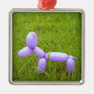 Ballon-Hundeweihnachtsverzierung Silbernes Ornament