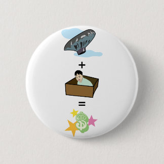 Ballon + Junge, der im Kasten = in $$ Starruhm $$ Button