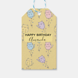 Ballon-Katzen-Muster Cute Minimalist Geschenkanhänger
