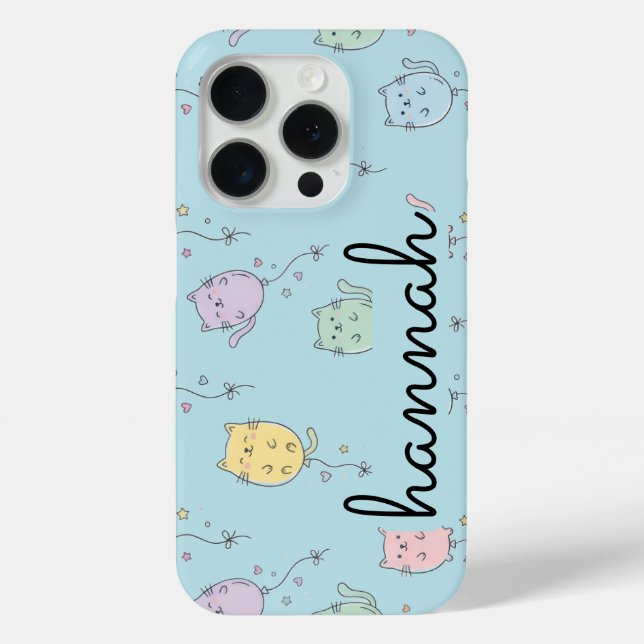 Ballon-Katzen-Muster Süß Minimalistisch Kinder  Case-Mate iPhone Hülle (Rückseite)