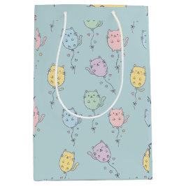 Ballon-Katzen-Muster Süßer minimalistischer Stil Mittlere Geschenktüte