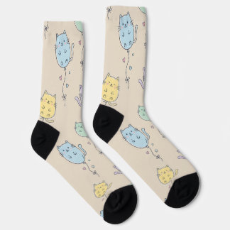 Ballon-Katzen-Muster Süßer minimalistischer Stil Socken