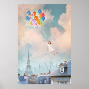 Ballon-Mädchen-Plakat Poster