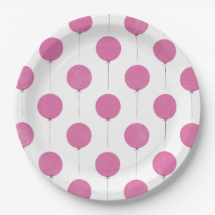 Ballon Paper Plate - Fuchsia Pappteller