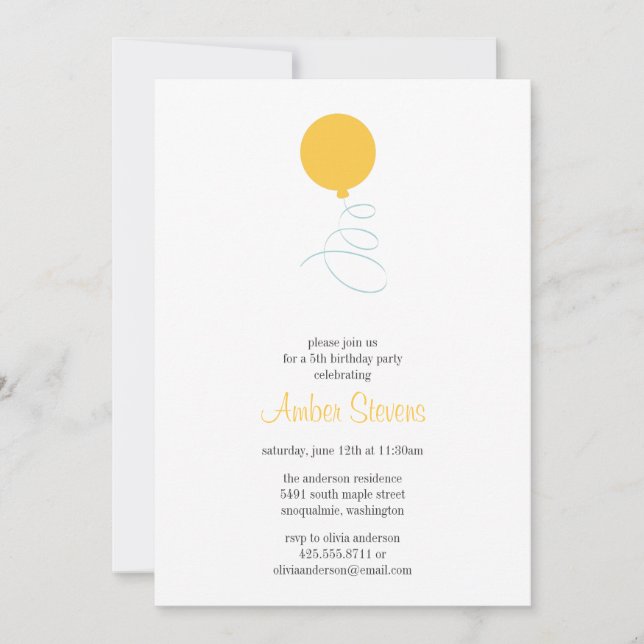 Ballon-Party Einladung (Vorderseite)