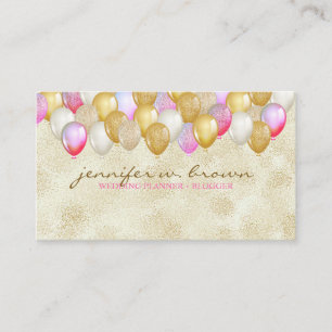 Ballon-Partyplaner Gold Pink Visitenkarte