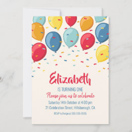 Ballon-scherzt 1. Geburtstags-Party | ersten Einladung