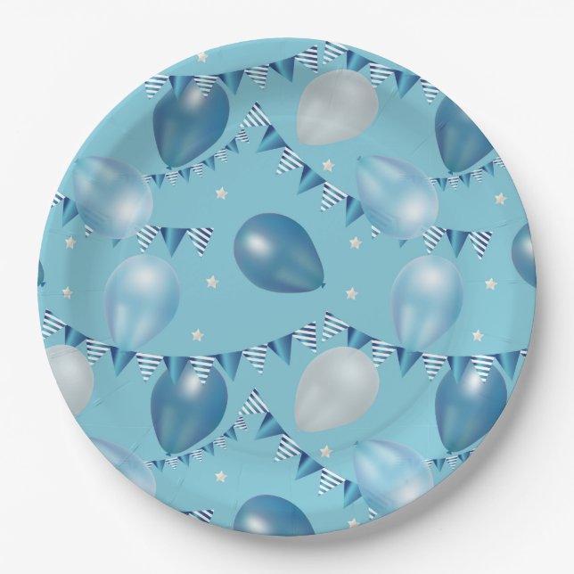 Ballon, Star & Garland Party Teller (Vorderseite)