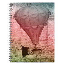 Ballon Steampunk Croquis Carnet à couverture rigid