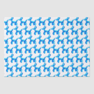 Ballon-Tier-Pudel-Hundeblau-Muster Seidenpapier
