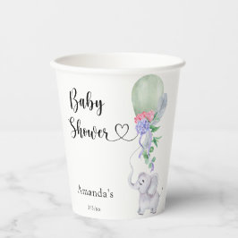 Ballon und Elephant Baby Dusche Pappbecher