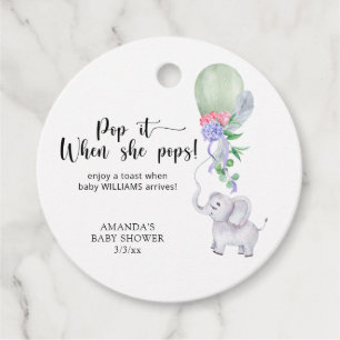 Ballon und Elephant - Pop es, wenn sie Pop! Geschenkanhänger