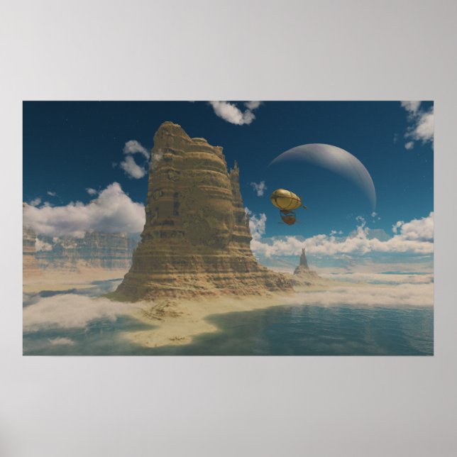 Ballonfahrt im Weltraum Poster (Vorne)