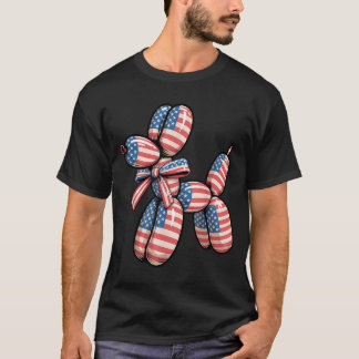 Ballonhund Ballon drehen 4. Juli Amerikanisch T-Shirt