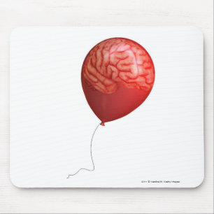 Ballonillustration mit einem gelegten Gehirn Mousepad